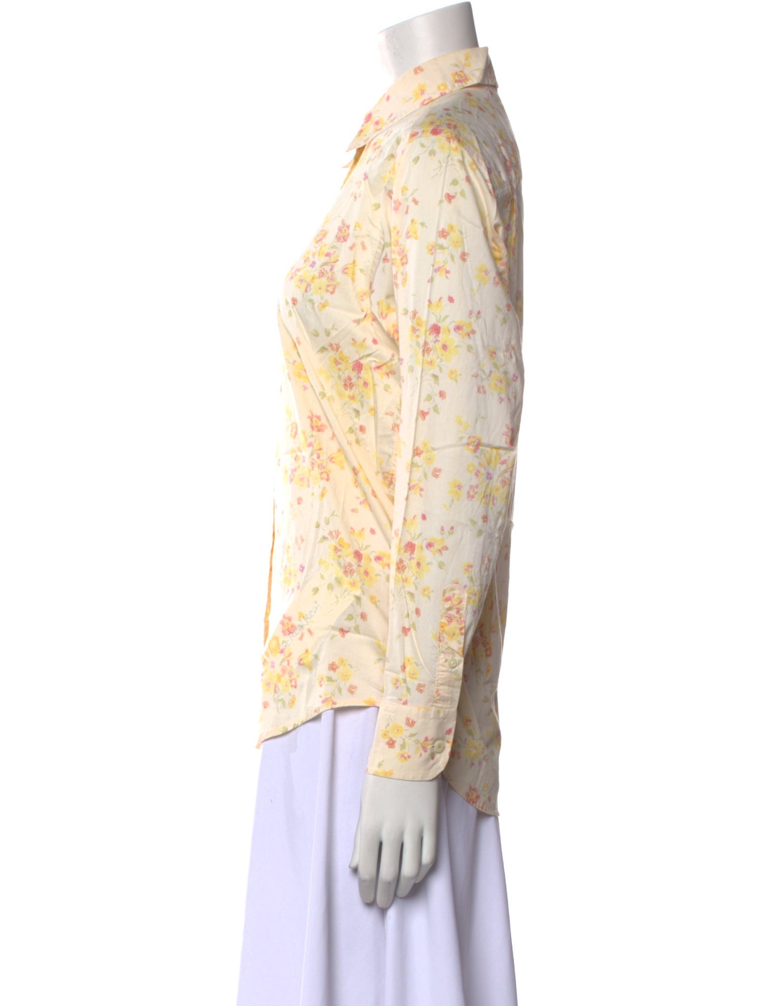 Liberty of London Floral Print Long Sleeve Button-Up Top