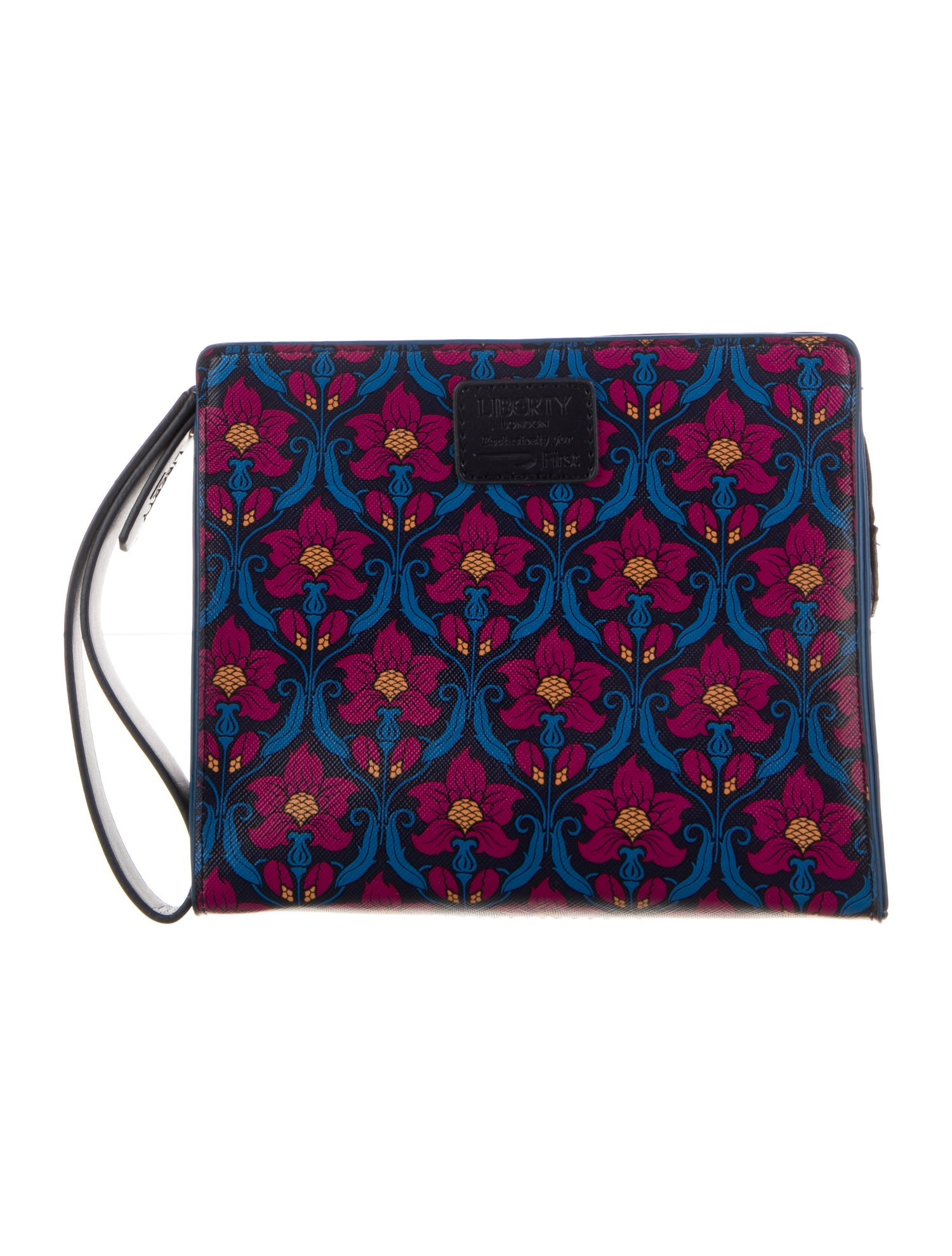 Liberty of London women's blue pattern print cosmetic bag