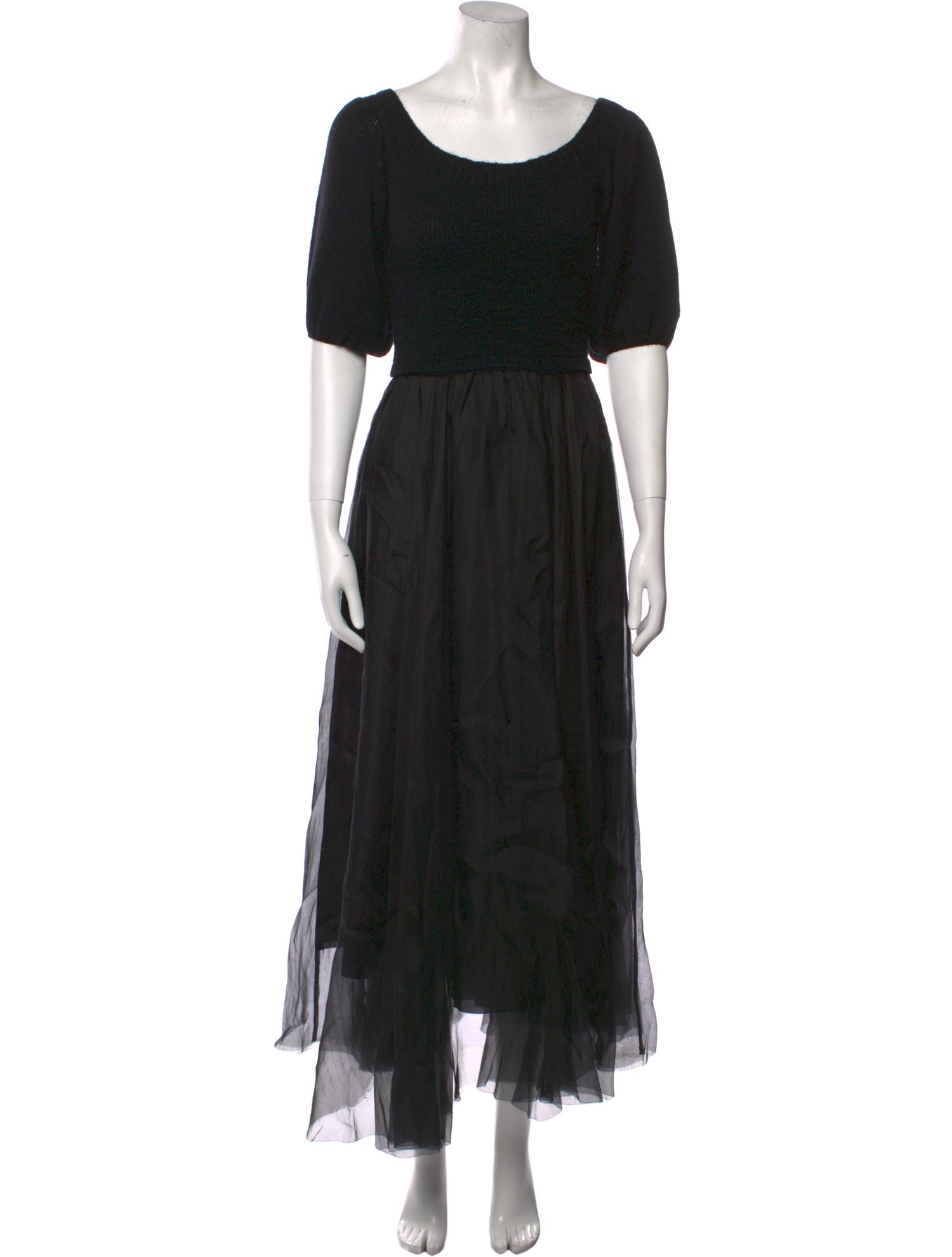 Louiza Babouryan Scoop Neck Long Dress