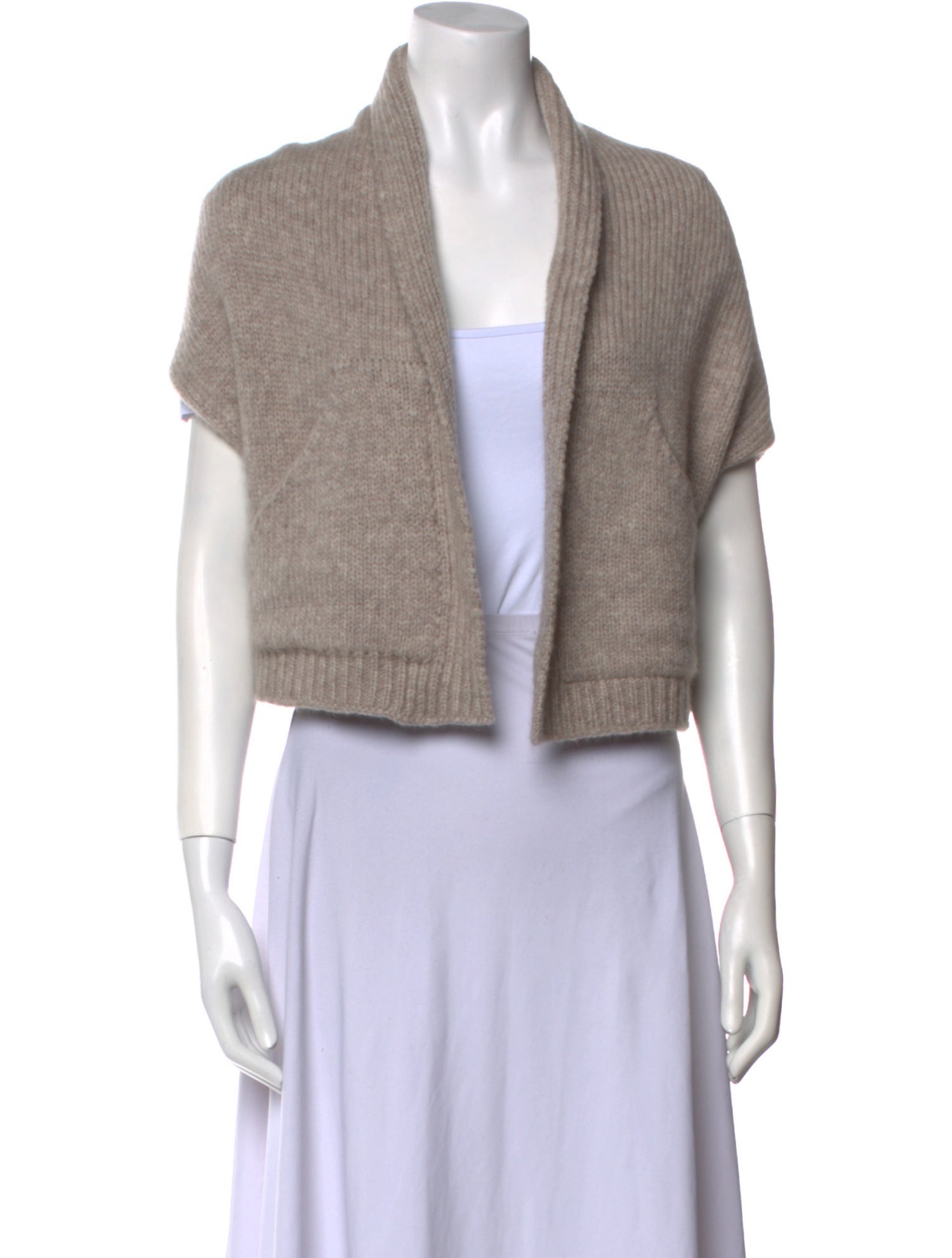 Louiza Babouryan Merino Wool Open Front Sweater