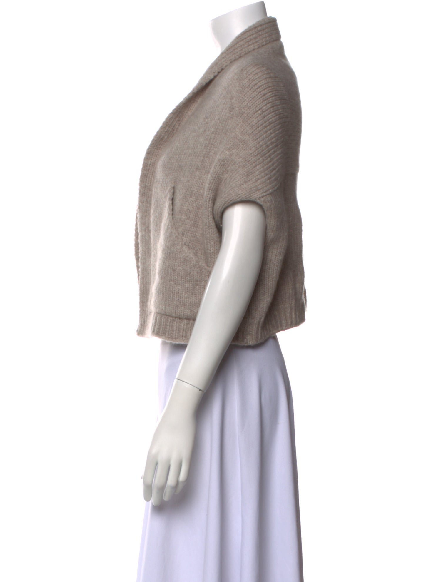 Louiza Babouryan Merino Wool Open Front Sweater