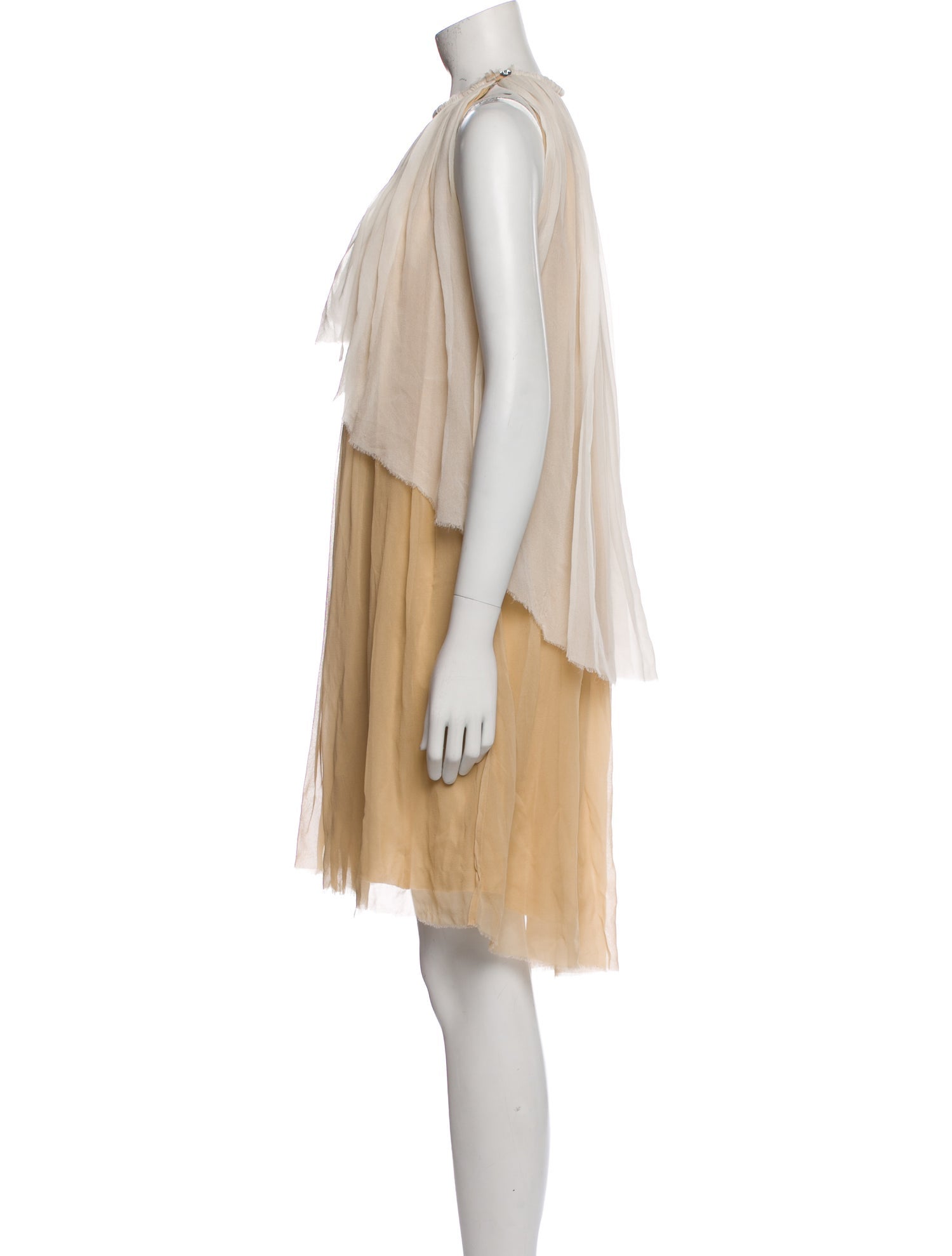 Louiza Babouryan Silk Knee-Length Dress