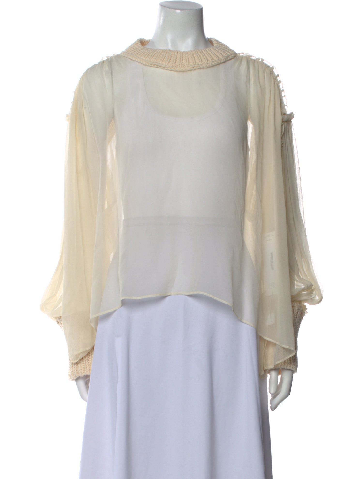 Louiza Babouryan Silk Bateau Neckline Blouse