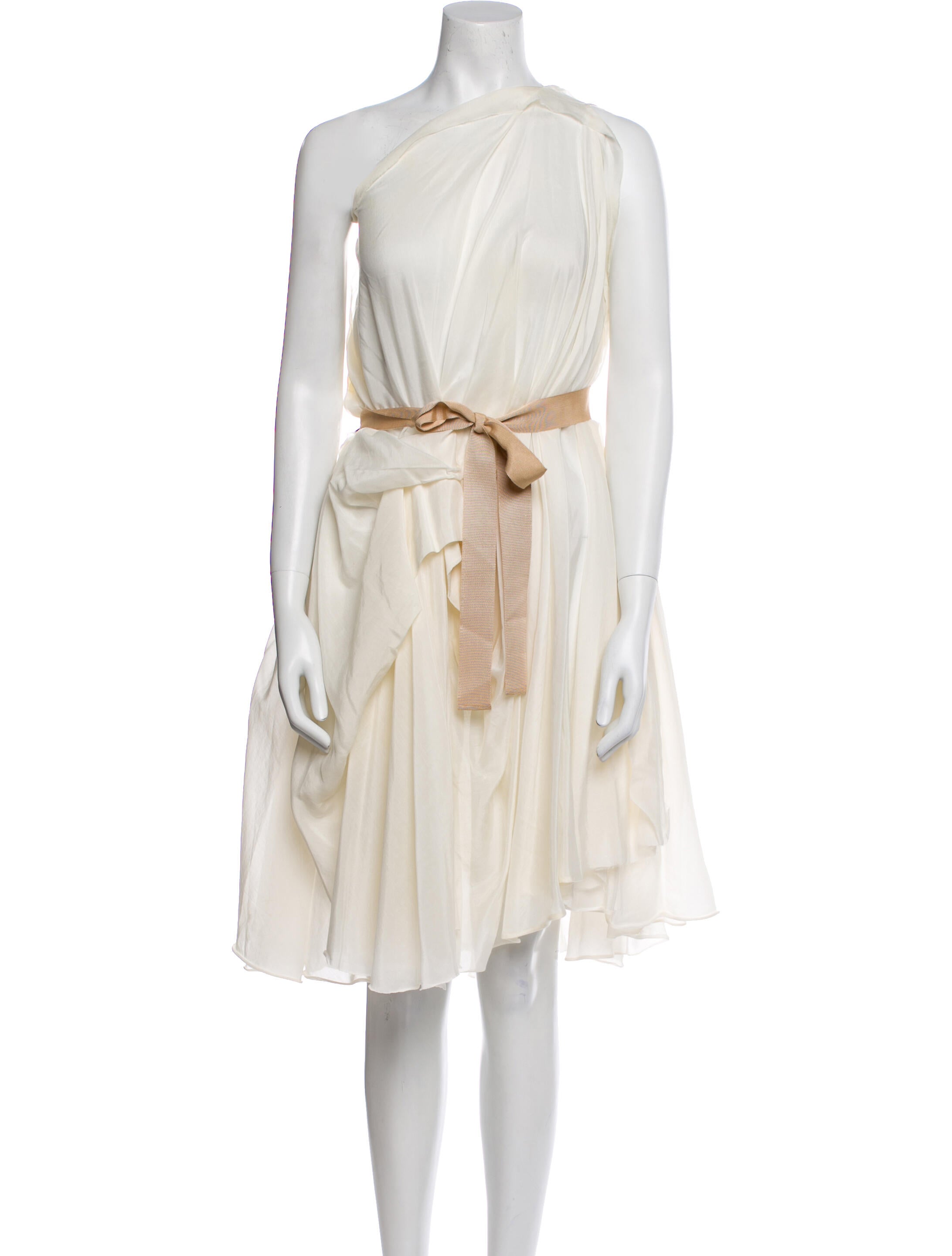 Louiza Babouryan One-Shoulder Knee-Length Dress