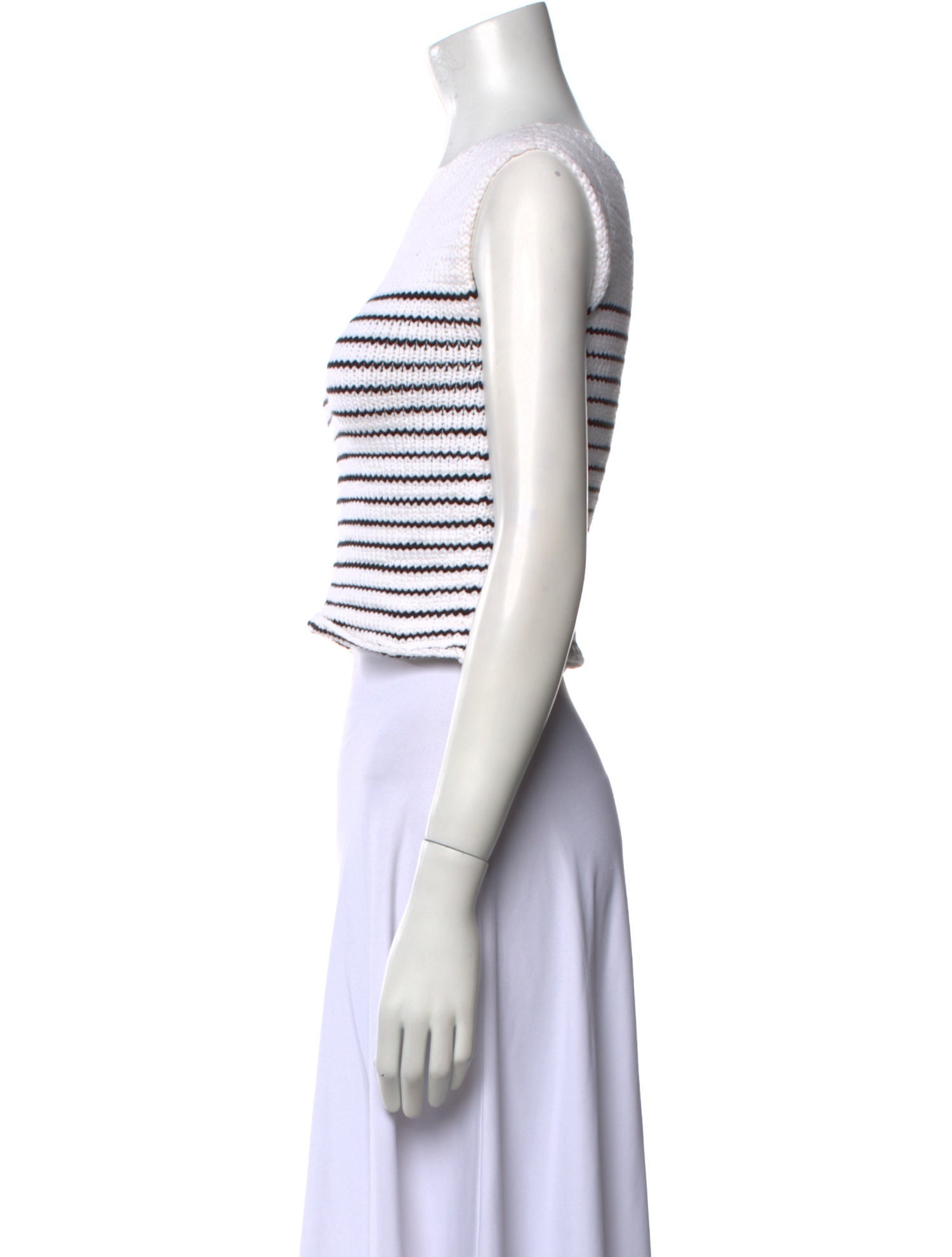 Louiza Babouryan Striped Scoop Neck Sweater