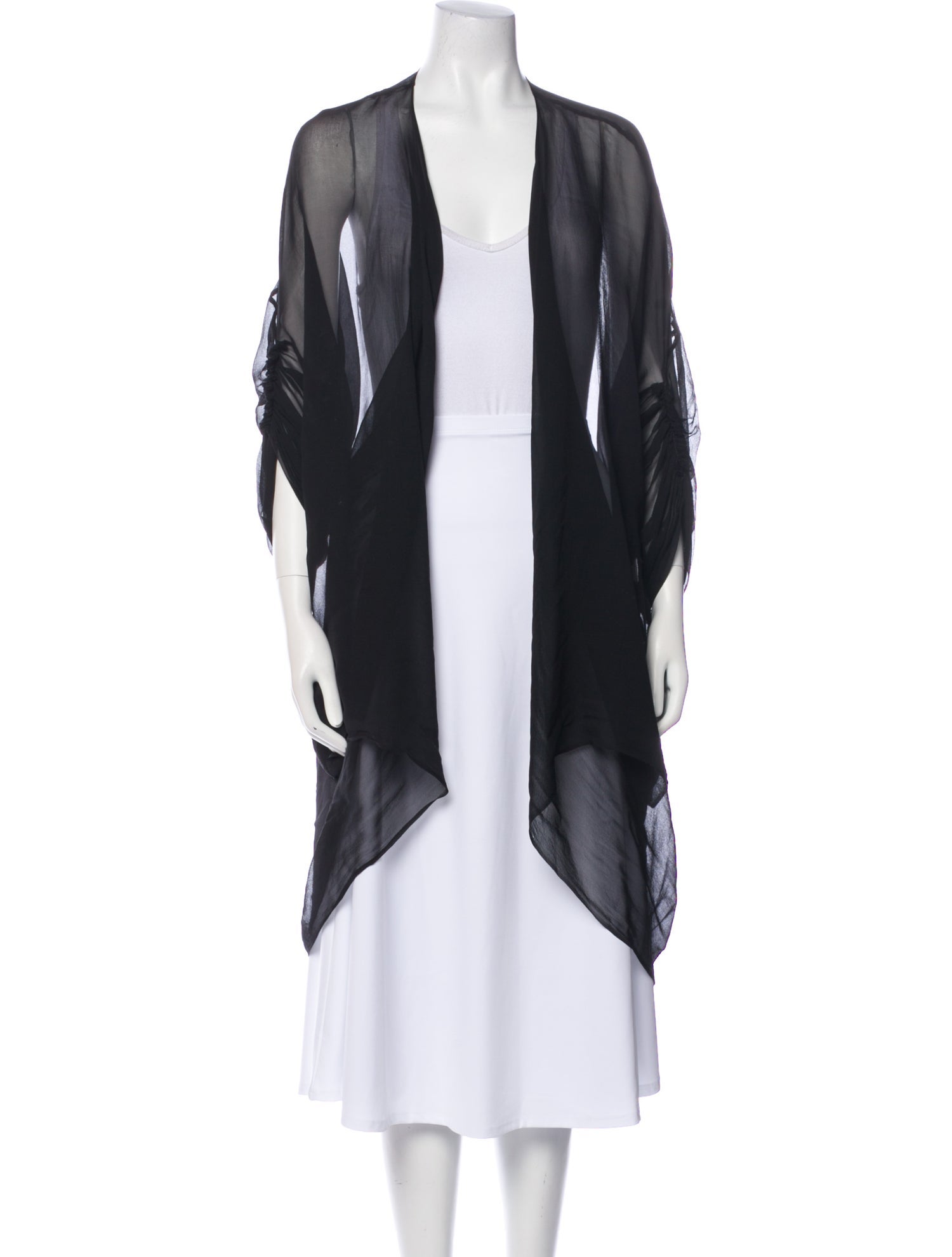 Louiza Babouryan Silk Open Front Sweater