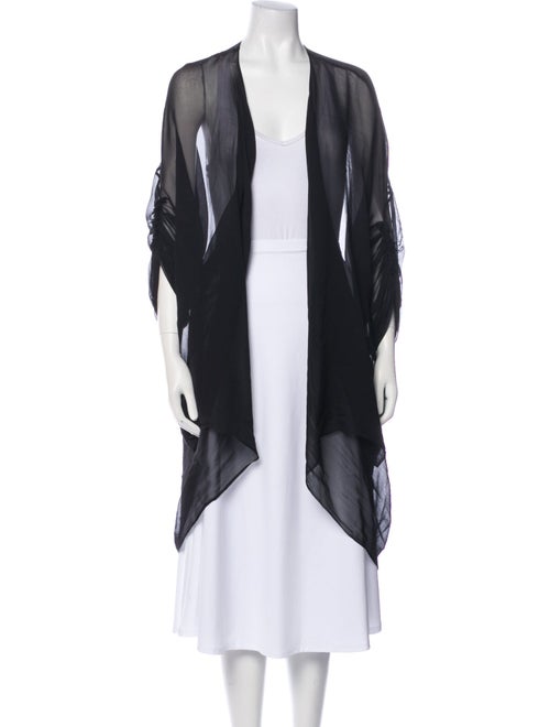 Louiza Babouryan Silk Open Front Sweater