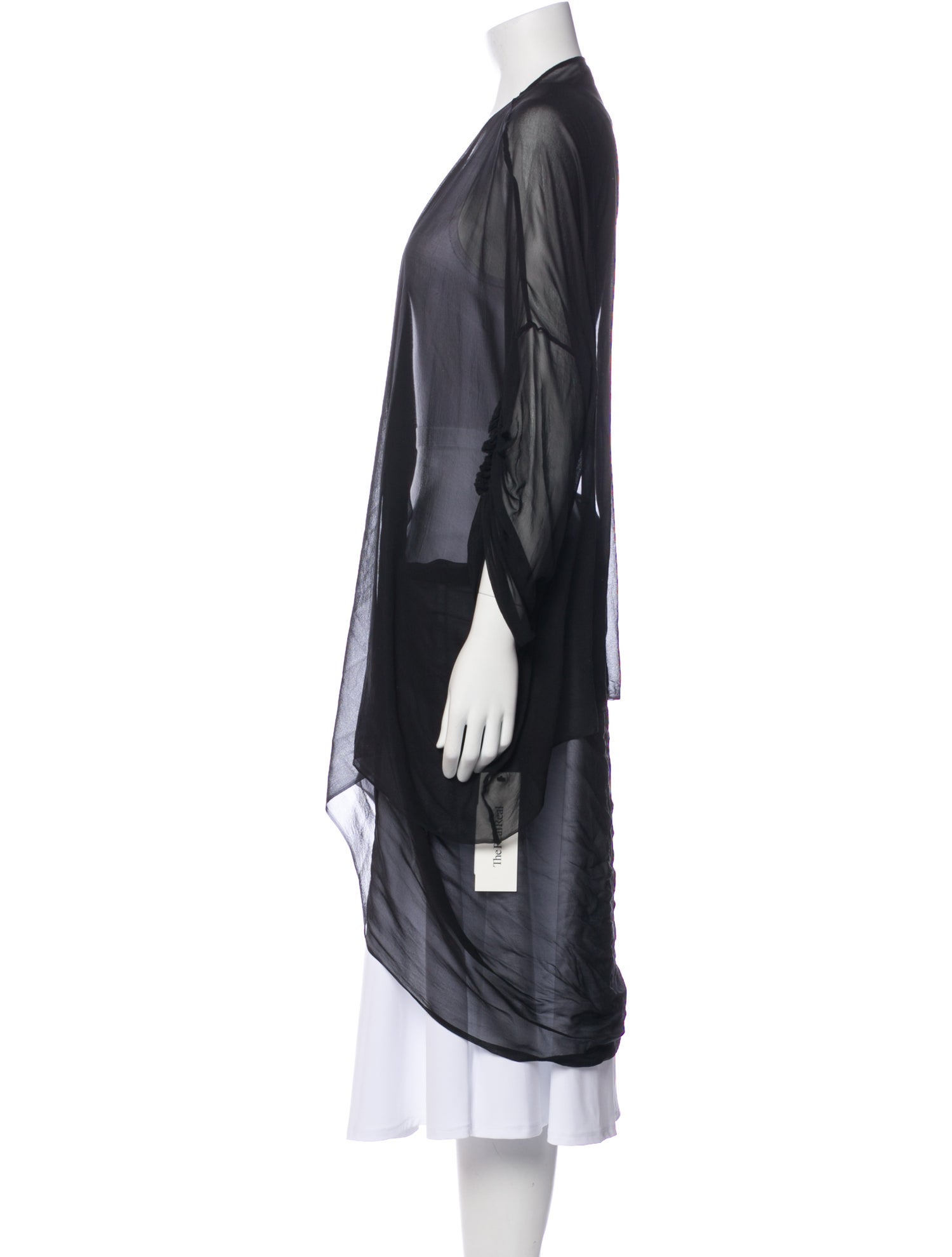 Louiza Babouryan Silk Open Front Sweater