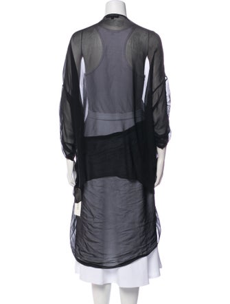 Louiza Babouryan Silk Open Front Sweater