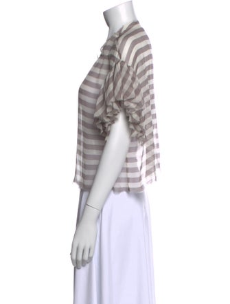 Louiza Babouryan Silk Striped Crop Top