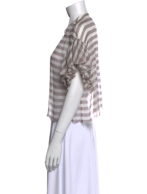 Louiza Babouryan Silk Striped Crop Top