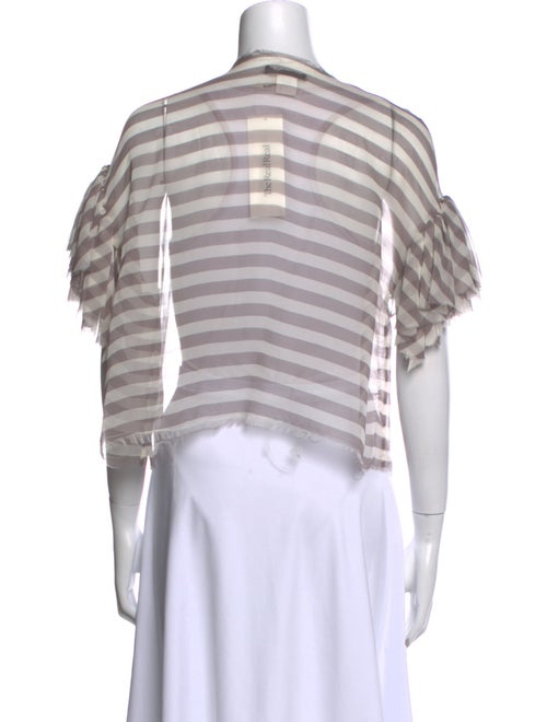 Louiza Babouryan Silk Striped Crop Top