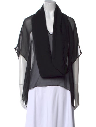 Louiza Babouryan V-Neck Short Sleeve Blouse