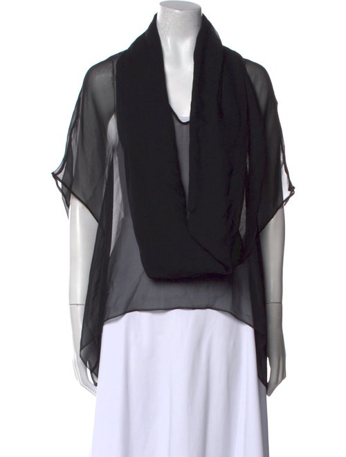 Louiza Babouryan V-Neck Short Sleeve Blouse