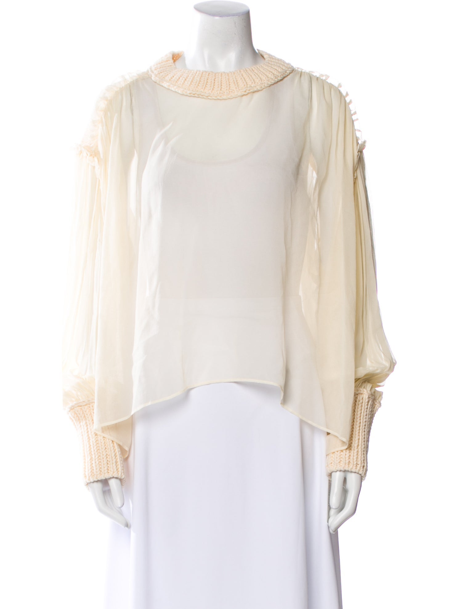 Louiza Babouryan Silk Bateau Neckline Blouse