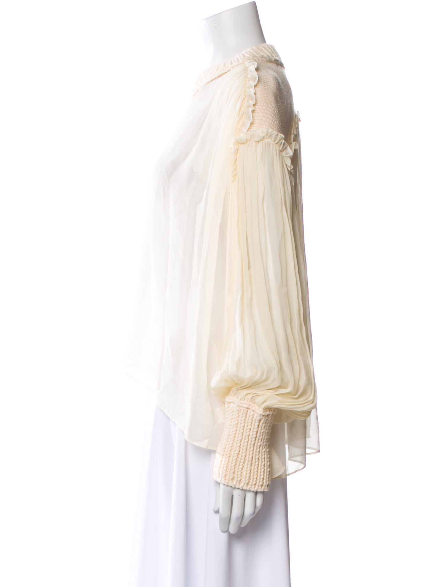 Louiza Babouryan Silk Bateau Neckline Blouse