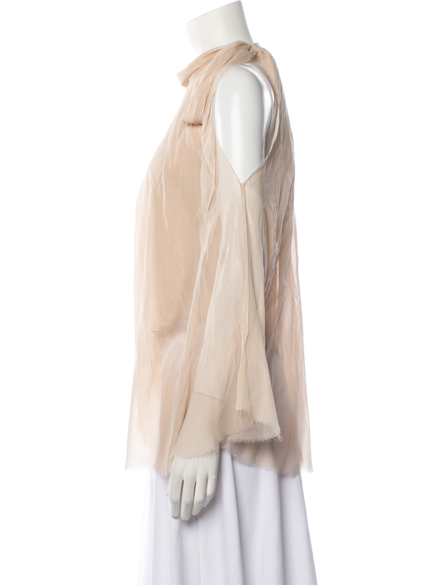 Louiza Babouryan Silk Cowl Neck Blouse