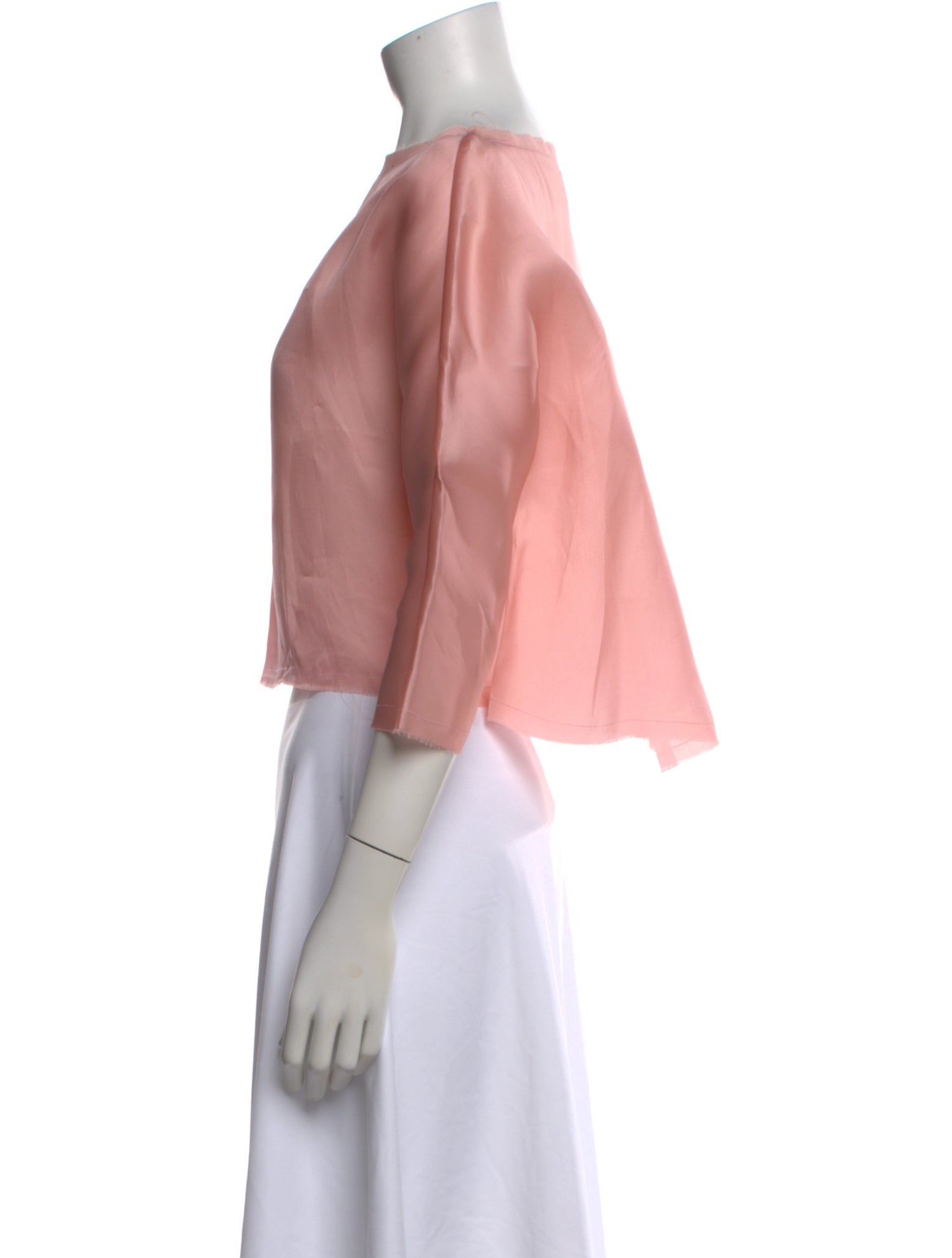 Louiza Babouryan Silk Bateau Neckline Top