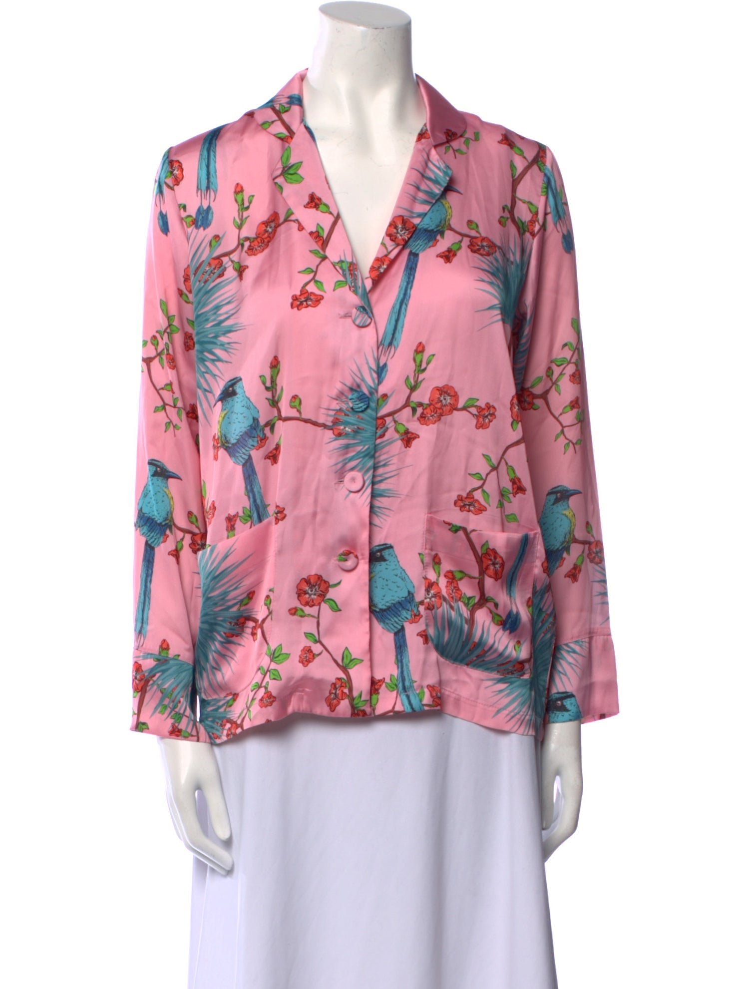 LoboRosa Floral Print V-Neck Blouse