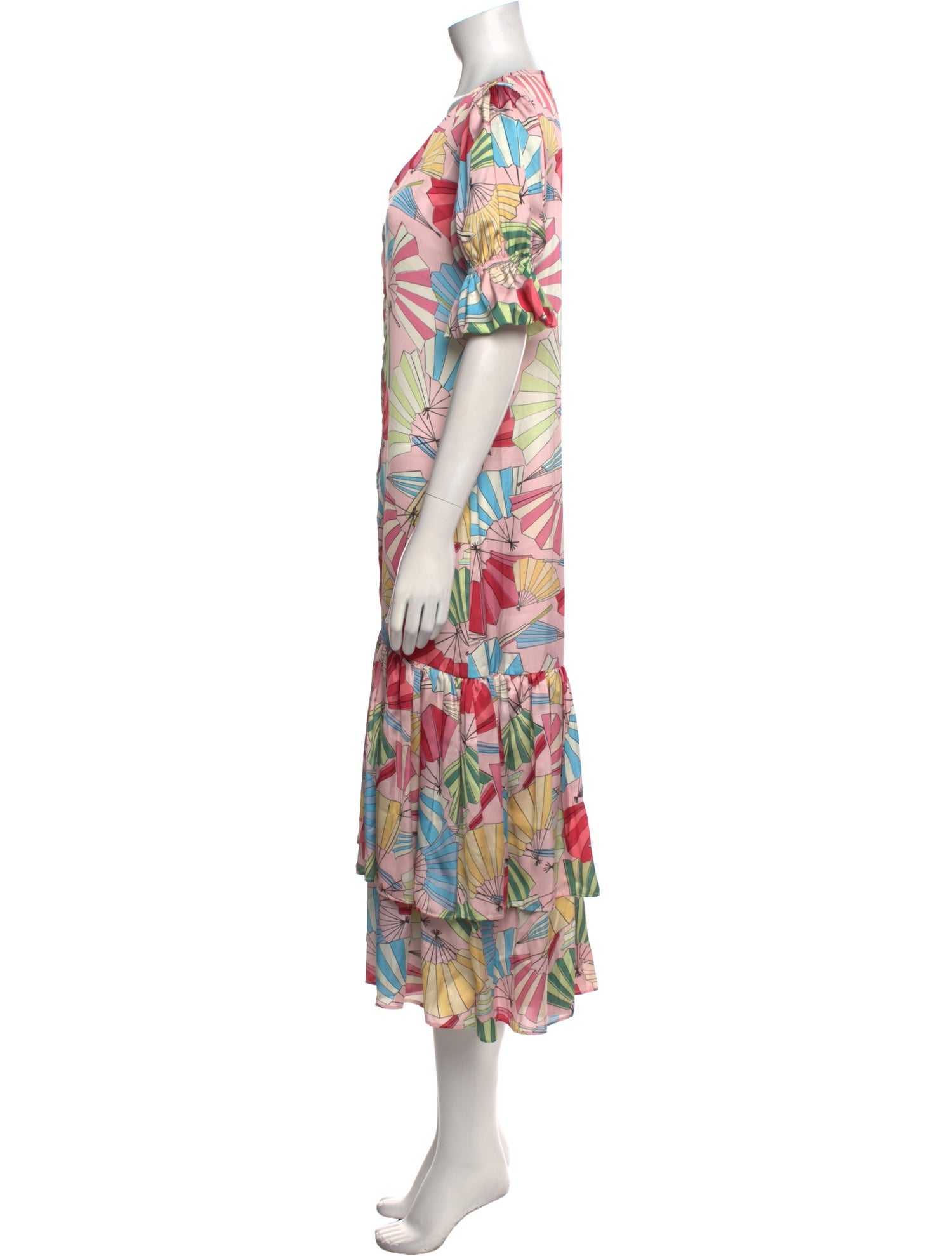 LoboRosa Floral Print Midi Length Dress
