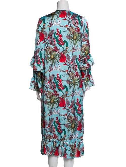 LoboRosa Printed Ruffle Embellishment Robe
