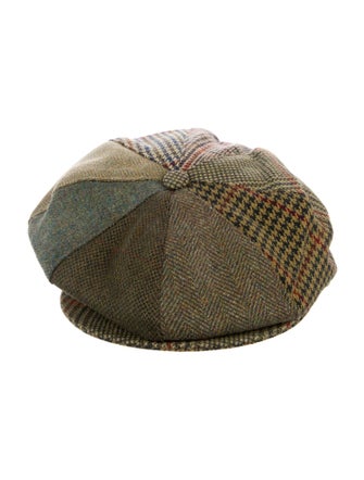 Lock & Co. Hatters green pattern print newsboy hat