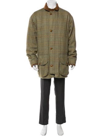 Lock & Co. Hatters Wool Plaid Print Coat