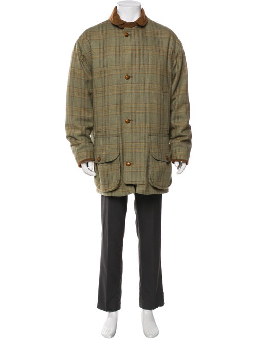 Lock & Co. Hatters Wool Plaid Print Coat