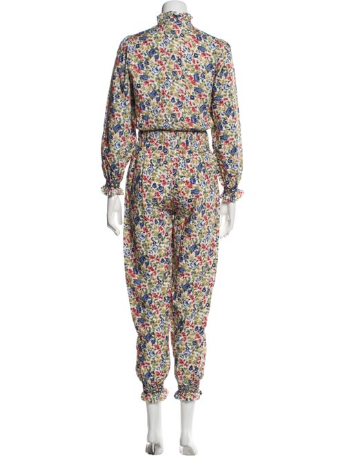 Loretta Caponi Floral Print Mock Neck Jumpsuit