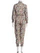 Loretta Caponi Floral Print Mock Neck Jumpsuit