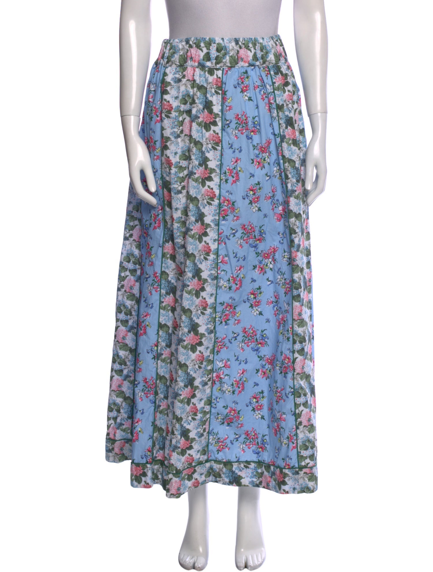 Loretta Caponi Floral Print Midi Length Skirt