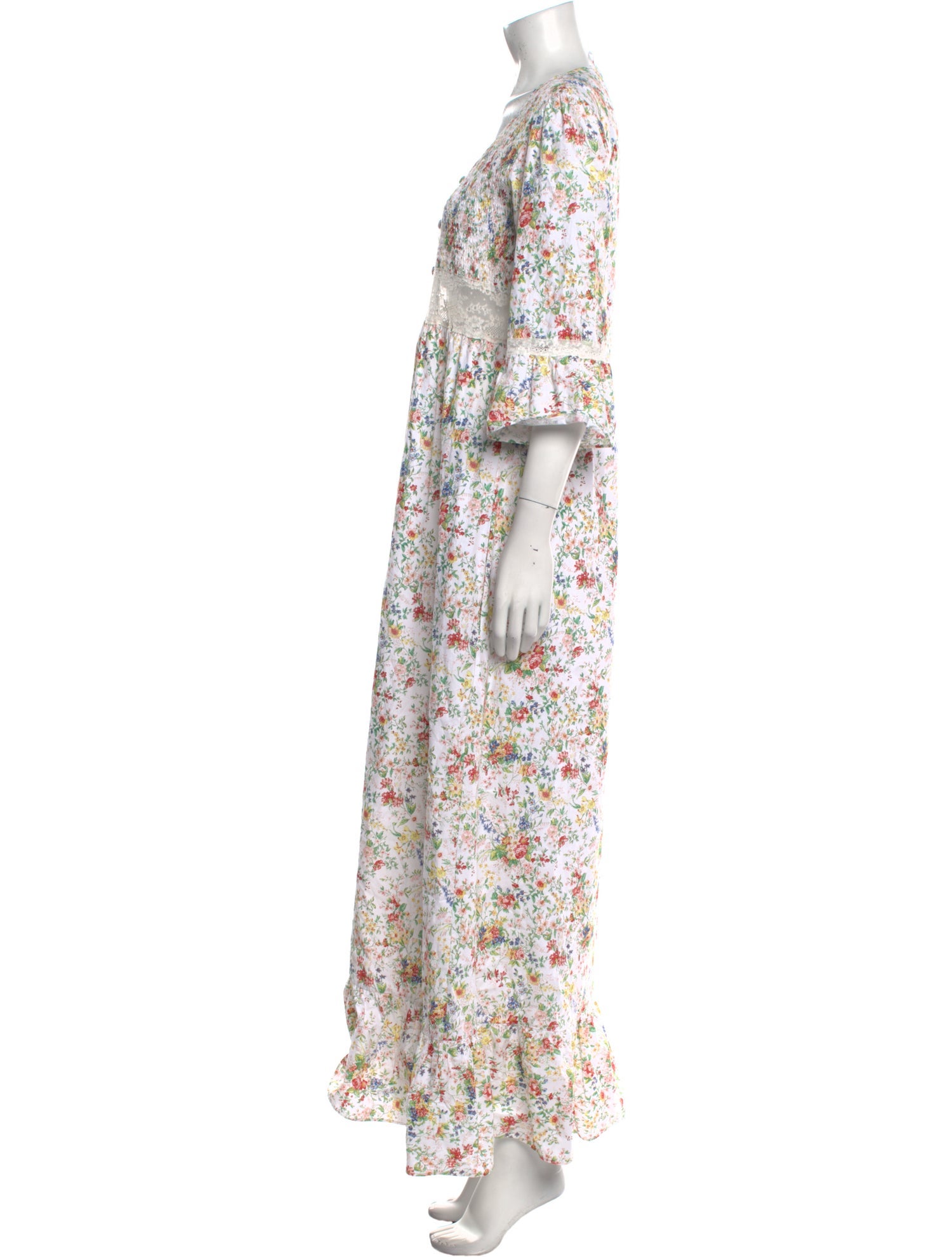 Loretta Caponi Floral Print Long Dress