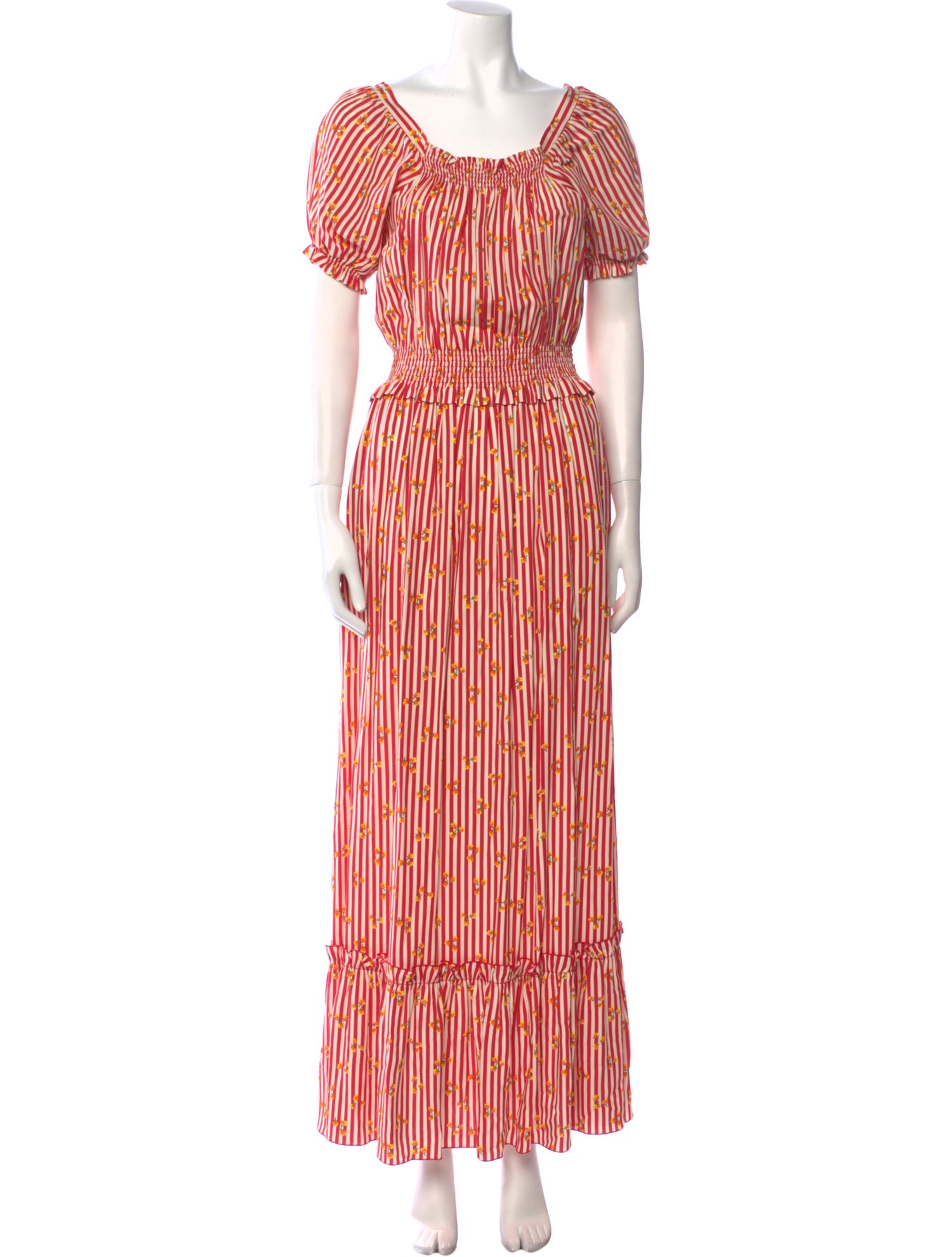 Loretta Caponi Striped Long Dress