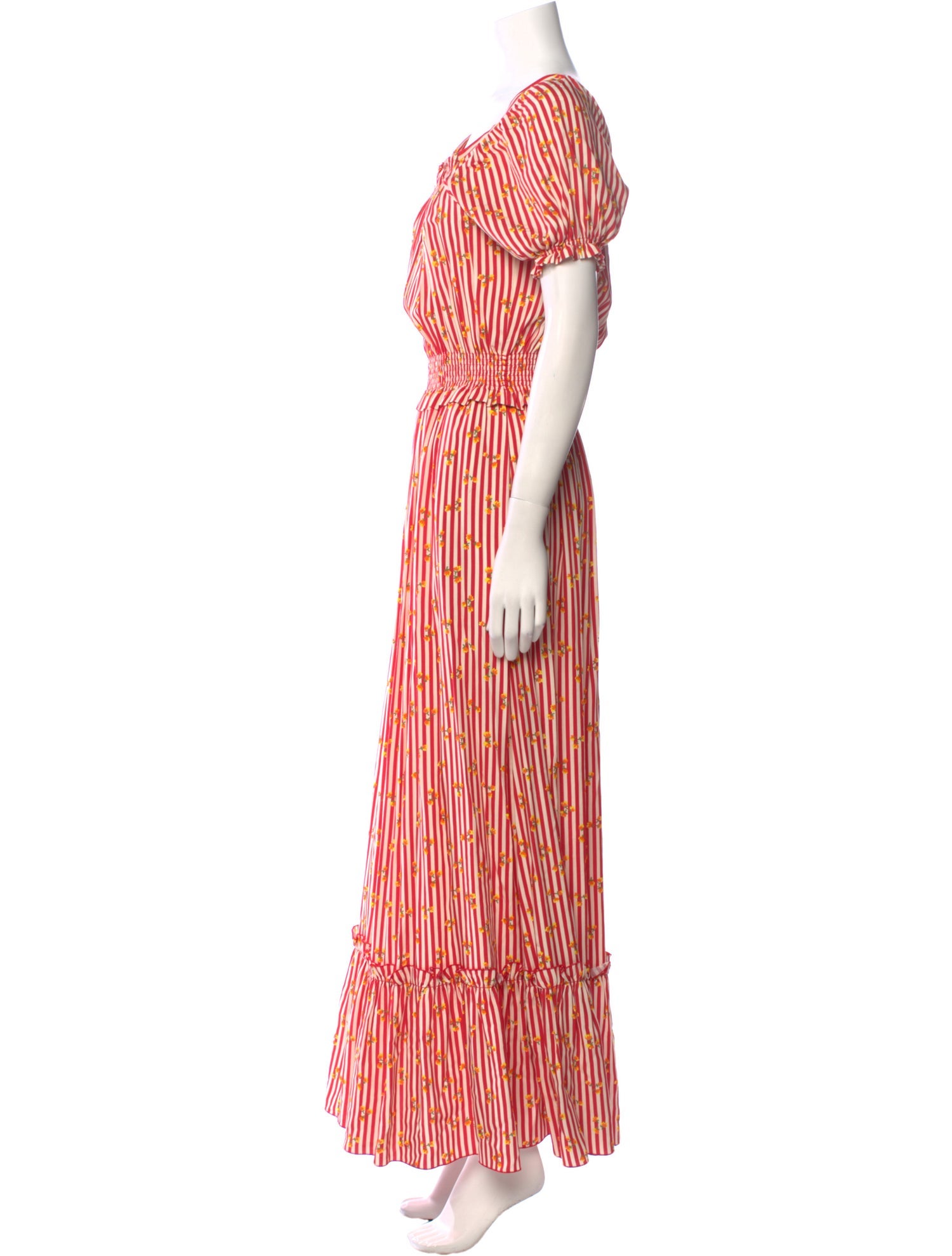 Loretta Caponi Striped Long Dress