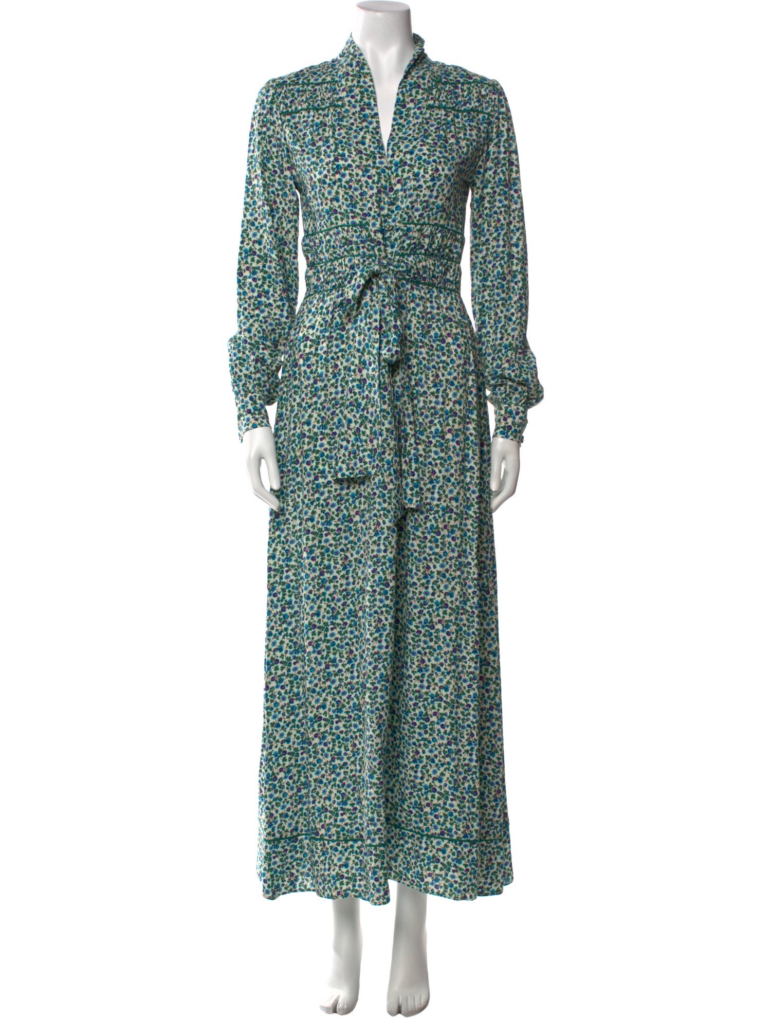 Loretta Caponi Printed Long Dress