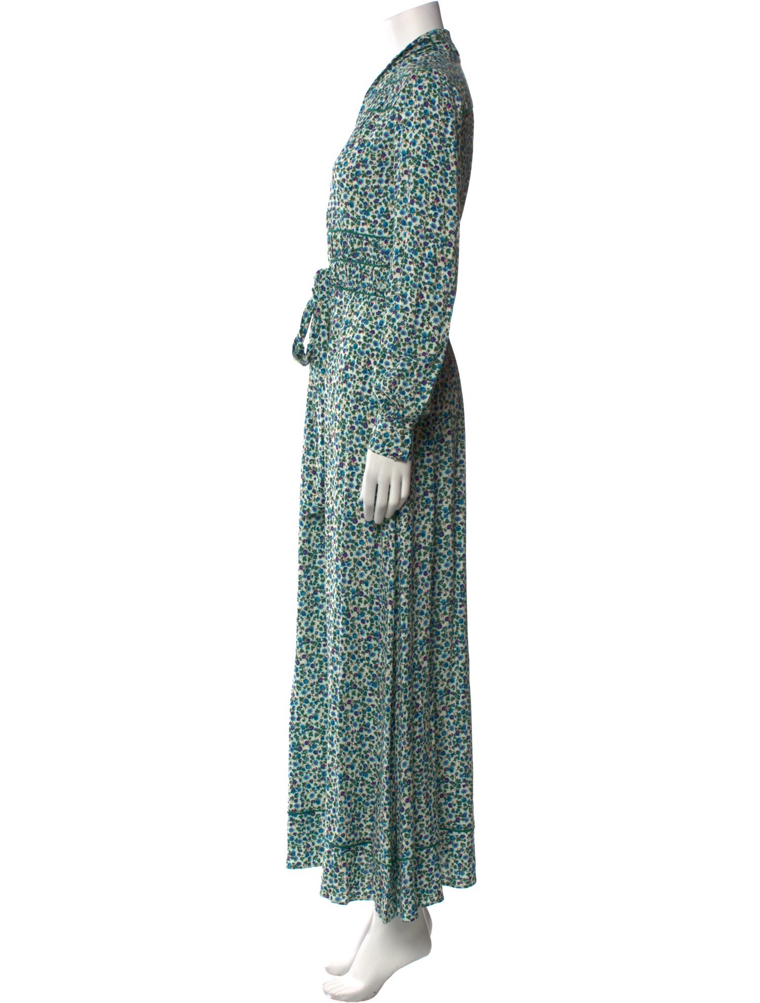 Loretta Caponi Printed Long Dress
