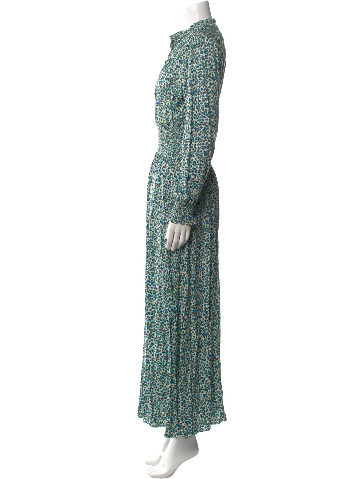 Loretta Caponi Floral Print Long Dress