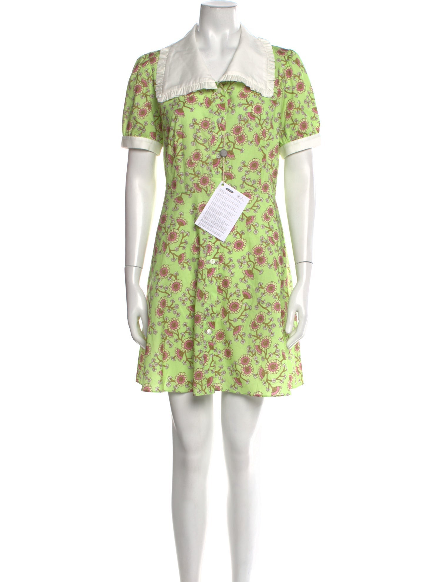 Loretta Caponi Floral Print Mini Dress w/ Tags