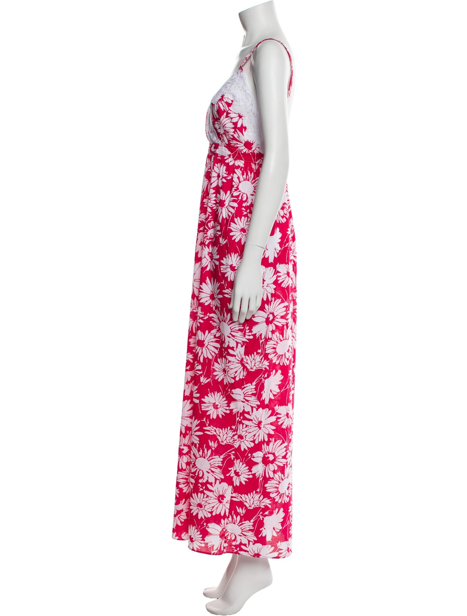 Loretta Caponi Floral Print Long Dress w/ Tags
