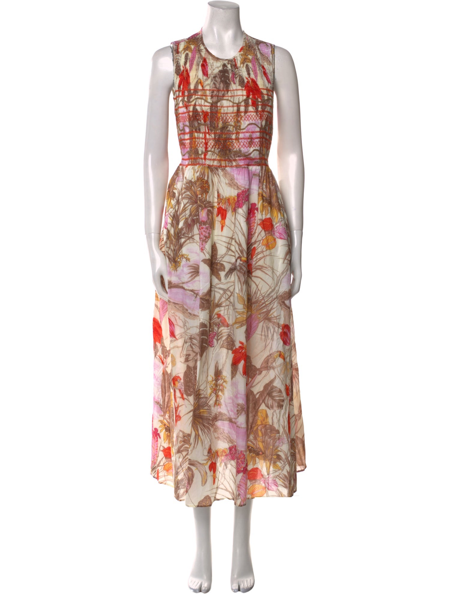 Loretta Caponi Floral Print Long Dress