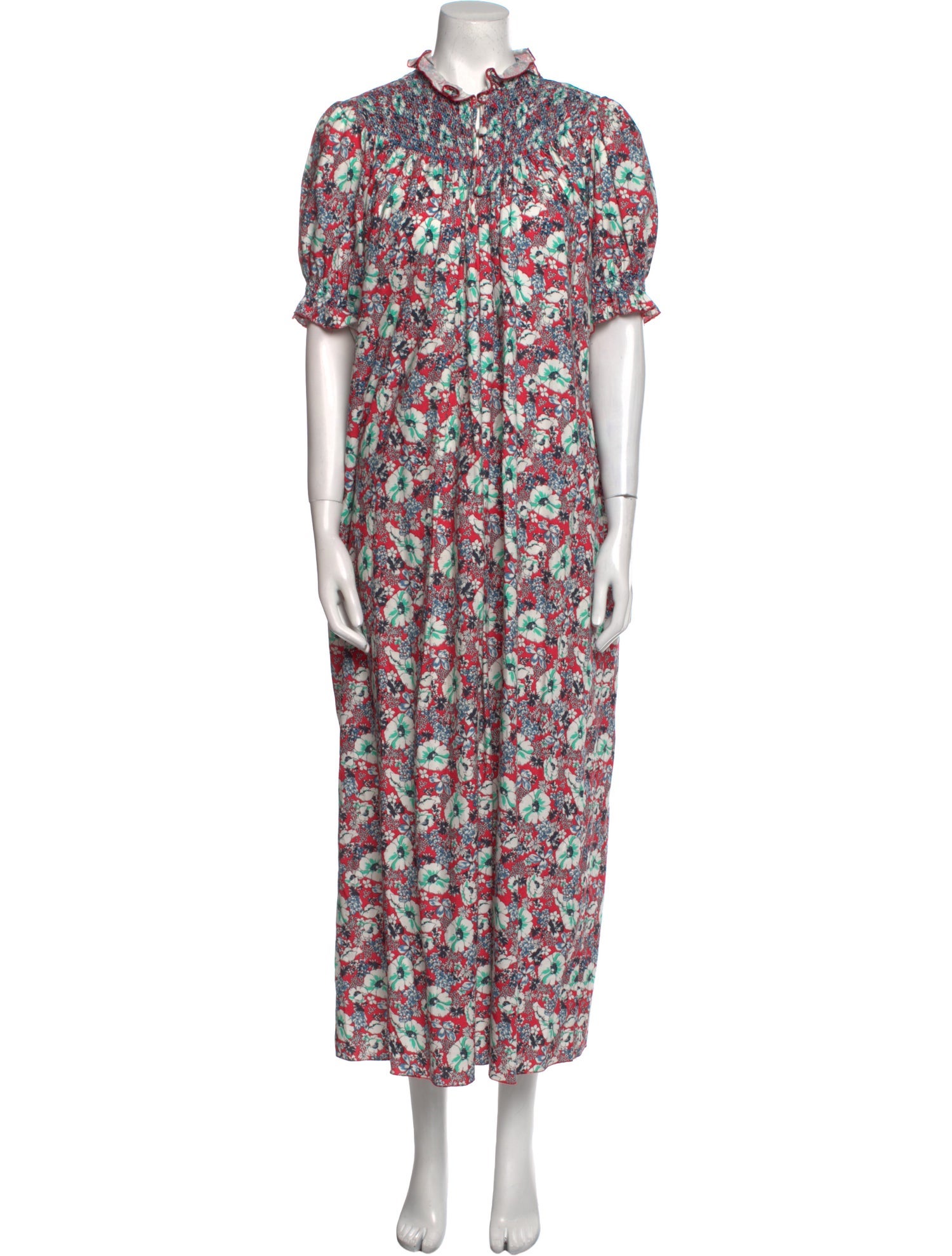 Loretta Caponi Floral Print Long Dress