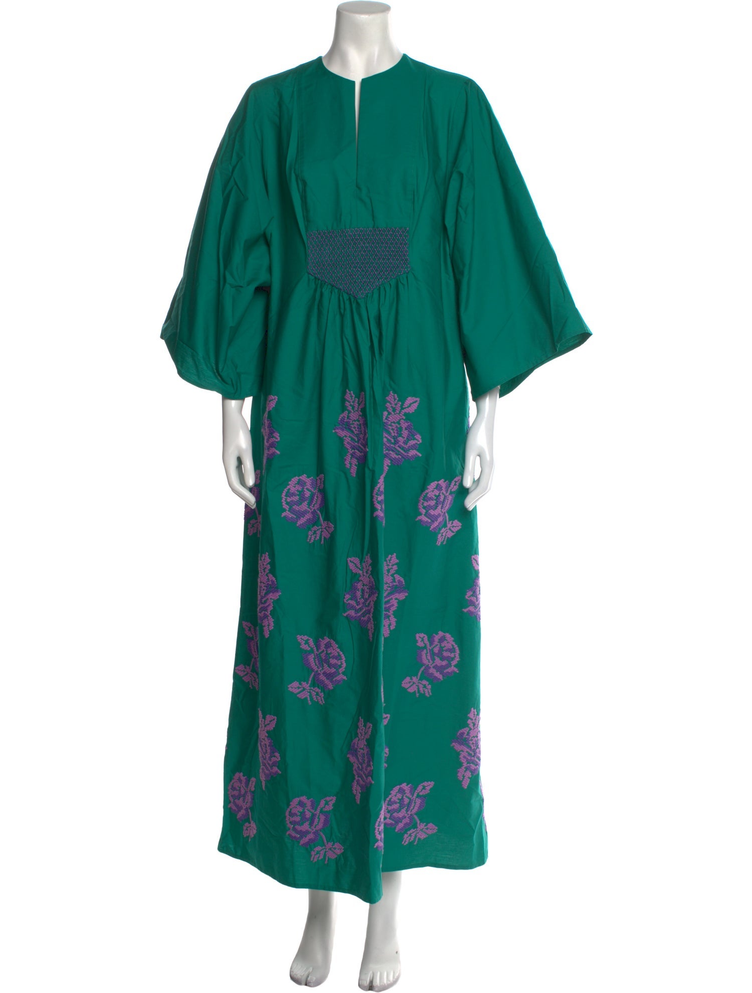 Loretta Caponi Floral Print Long Dress