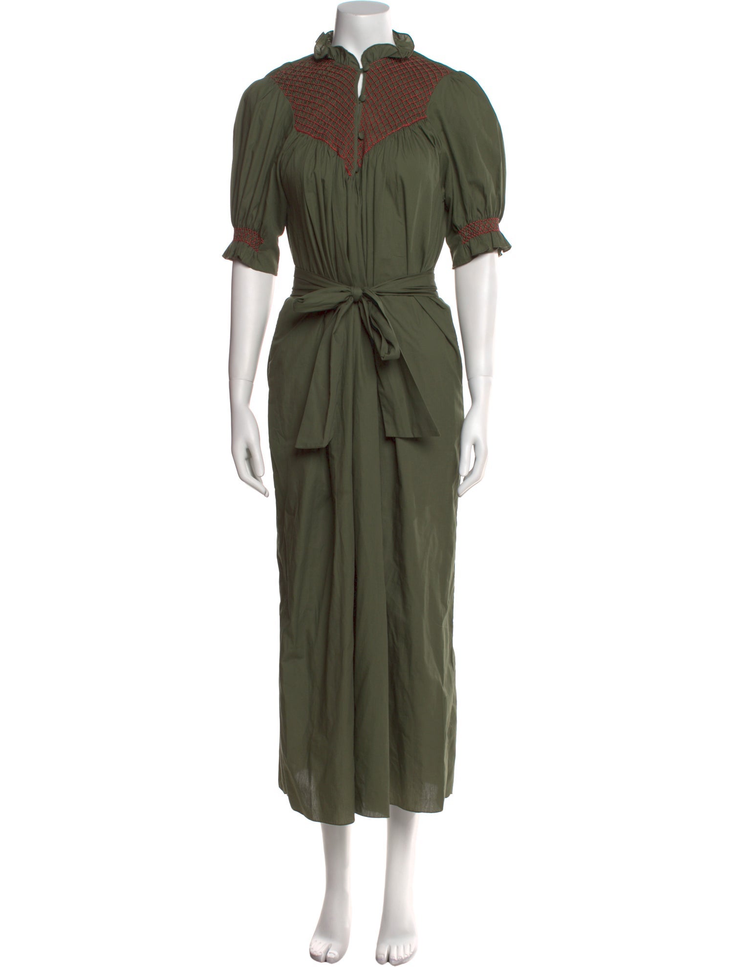 Loretta Caponi Mock Neck Long Dress