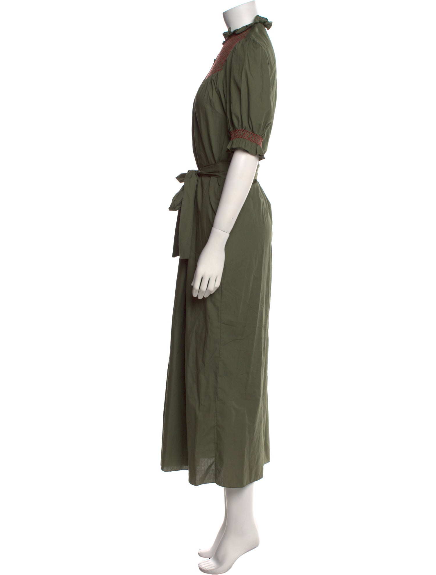 Loretta Caponi Mock Neck Long Dress
