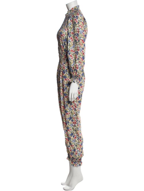 Loretta Caponi Floral Print Mock Neck Jumpsuit