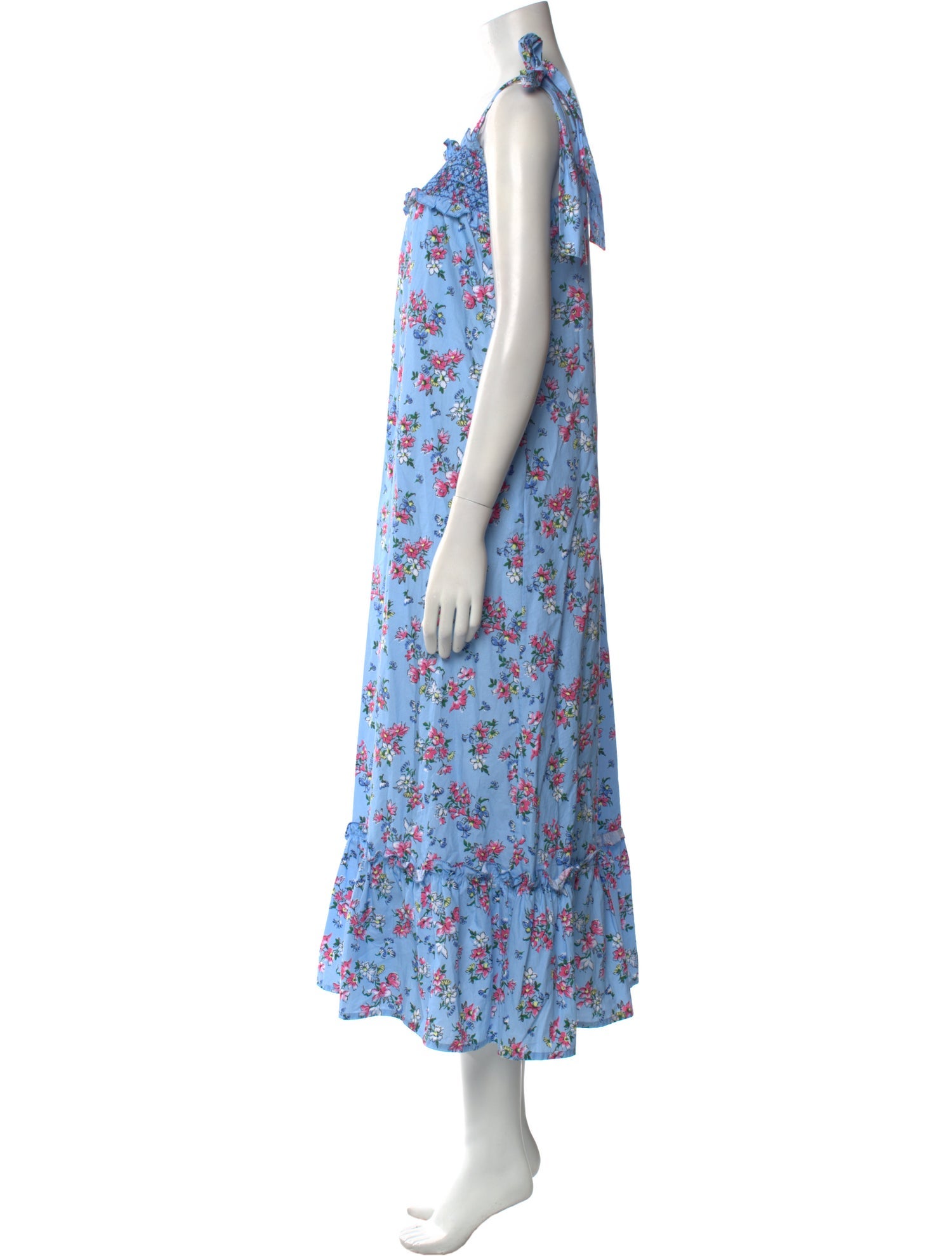 Loretta Caponi Floral Print Midi Length Dress