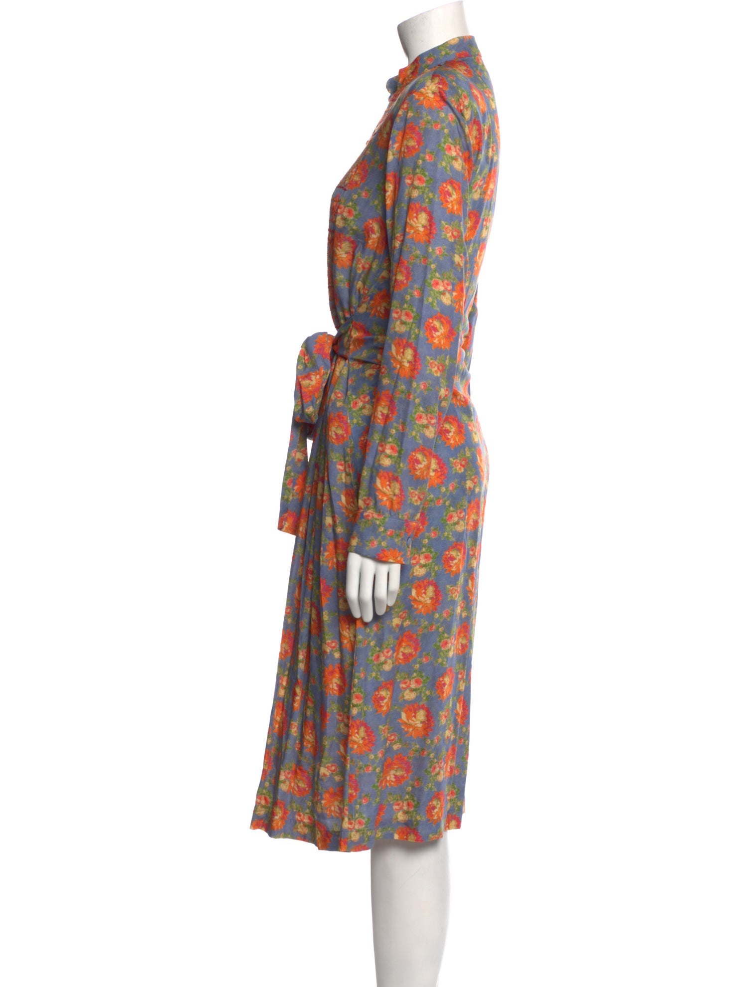 Loretta Caponi Printed Midi Length Dress