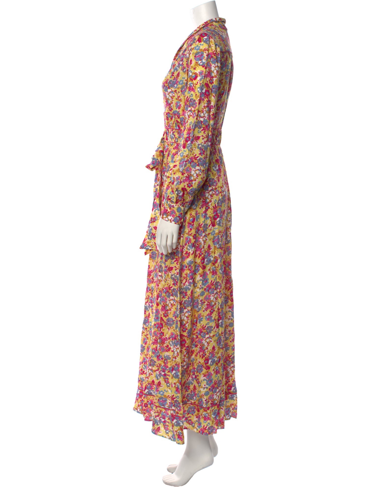 Loretta Caponi Floral Print Long Dress w/ Tags
