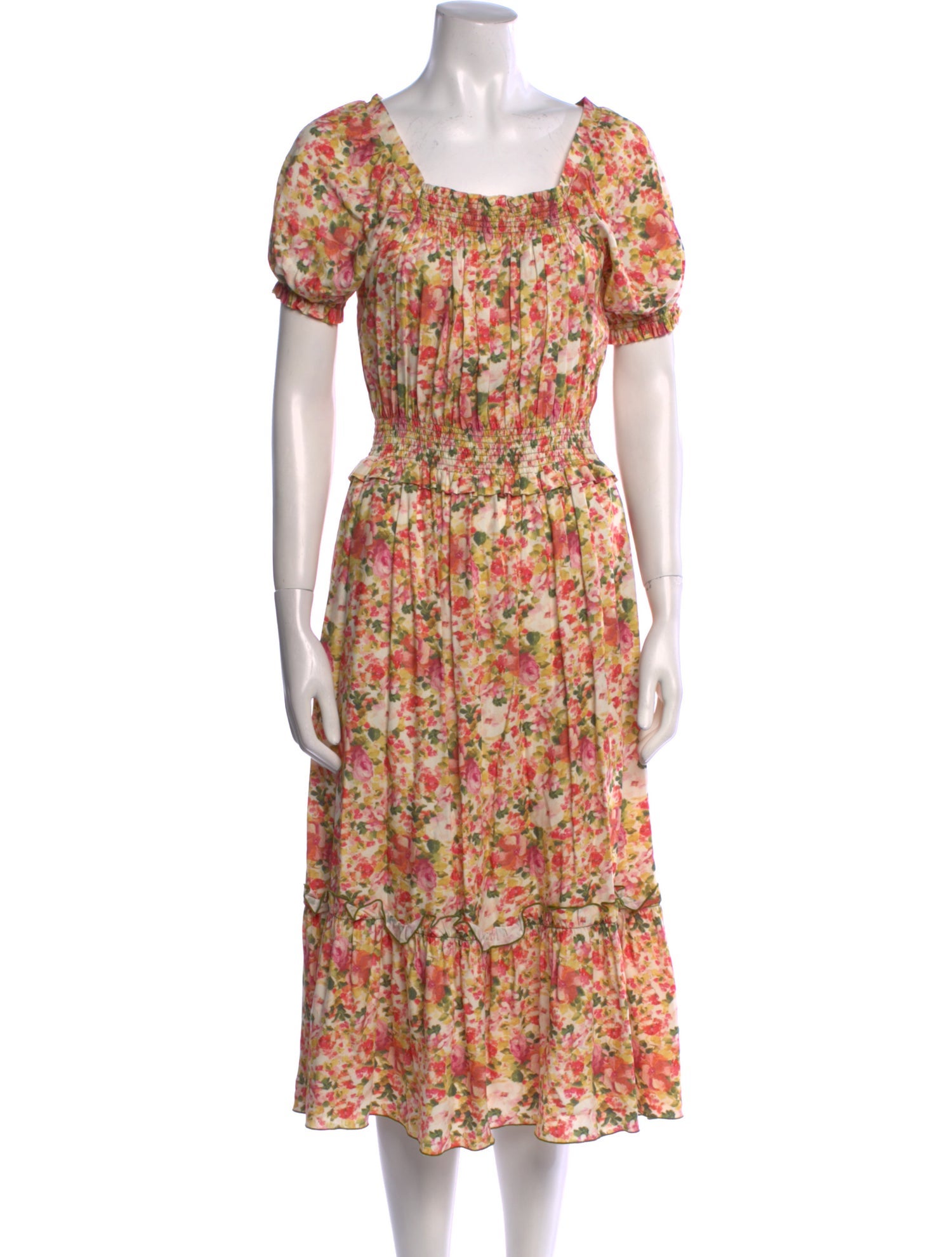 Loretta Caponi Floral Print Long Dress