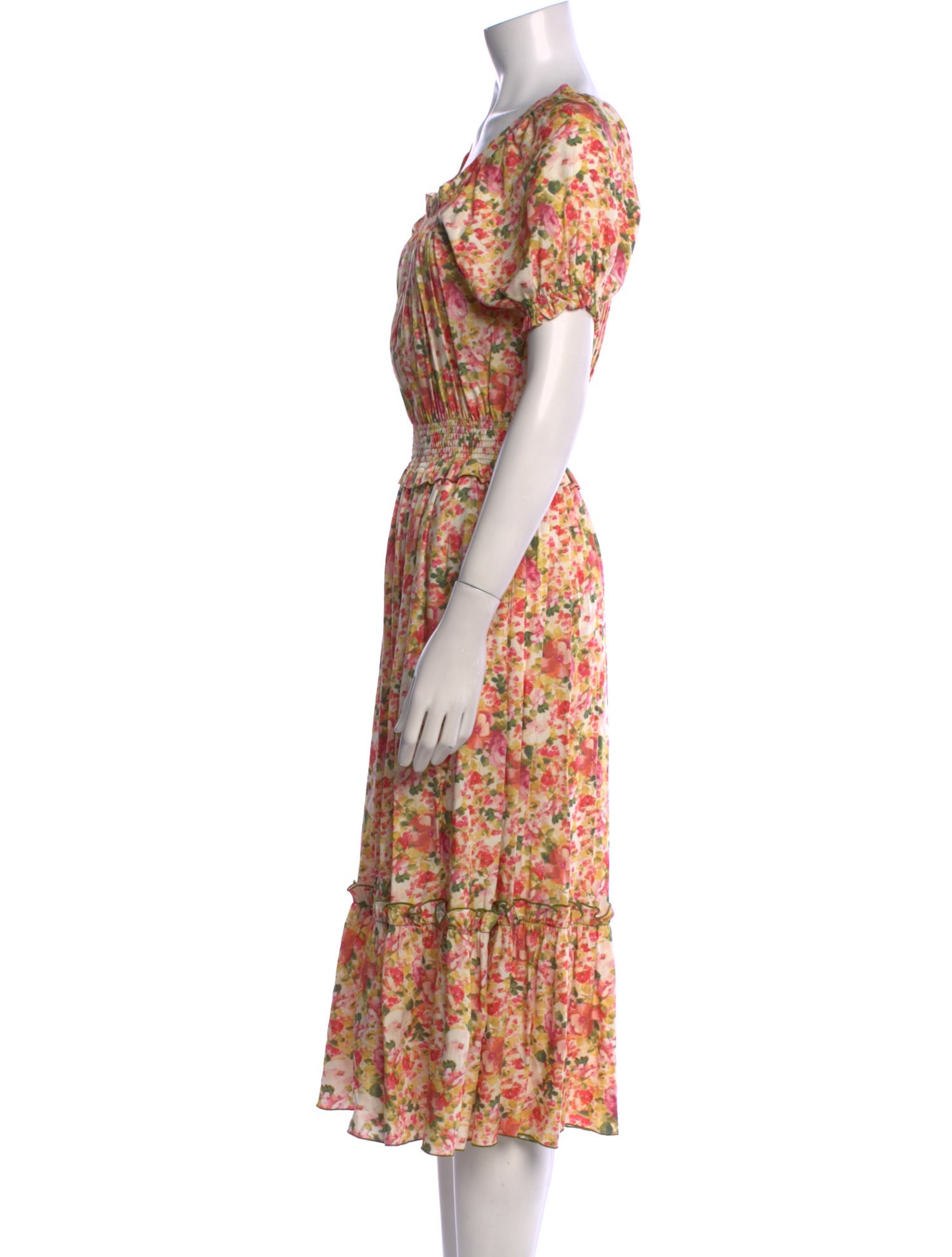 Loretta Caponi Floral Print Long Dress